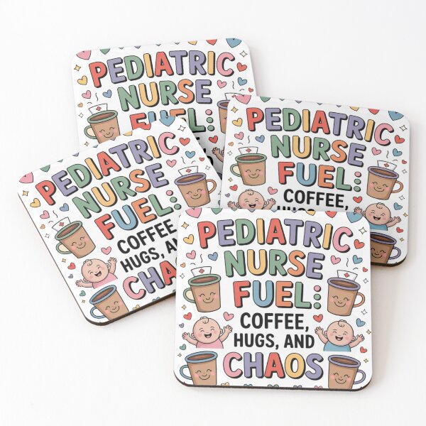 Item preview, Pediatric Nurse Fuel: Coffee, Hugs & Chaos – Funny Nurse Quote designed and sold by Giuggimade.