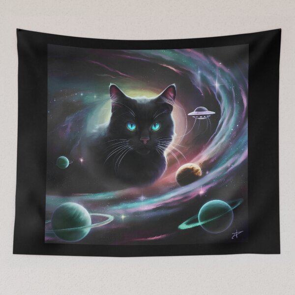Item preview, Huge cat in the middle of cosmic space designed and sold by Paul-Place.