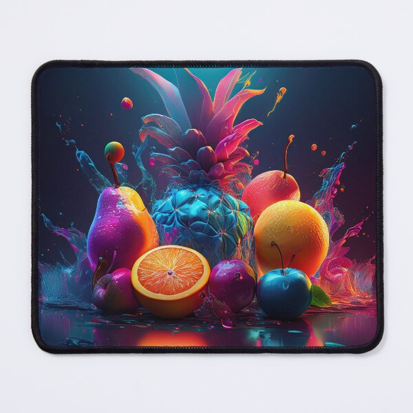 Item preview, Colored neon ananas fruits on neo blue designed and sold by Design your dreams.