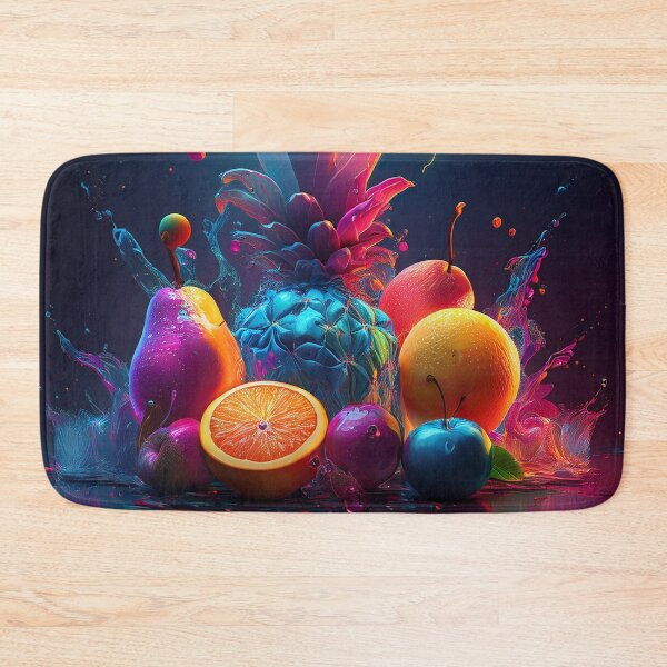 Item preview, Colored neon ananas fruits on neo blue designed and sold by Design your dreams.