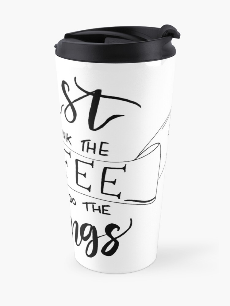 First Coffee Mug Sticker Travel Mug By Plantlifegirl Redbubble