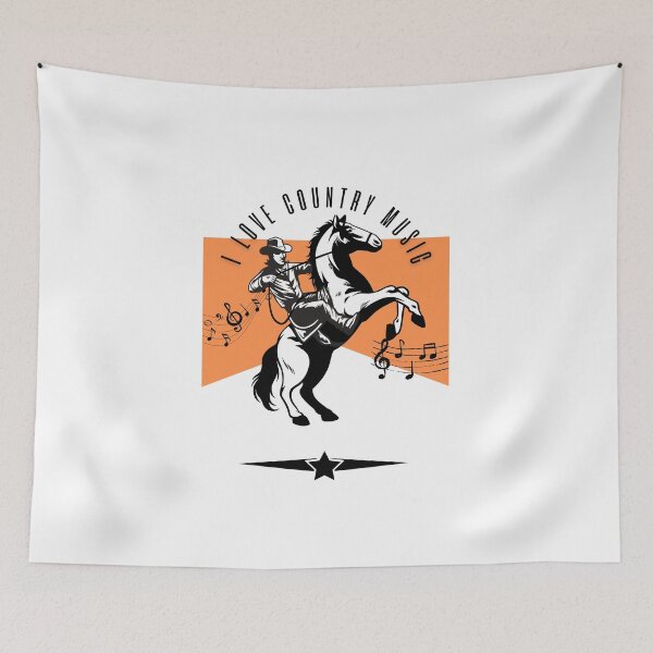 Item preview, i love country music- Western Horse Rider Design designed and sold by YONKO STORE.