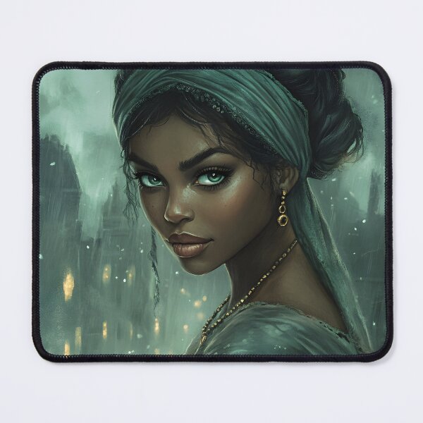 Item preview, Mysterious woman with deep, captivating eyes in rain designed and sold by Artessie.