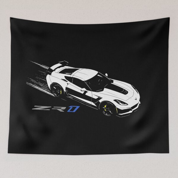 Item preview, Corvette C7 ZR1 High-Speed Comic Style Illustration – White Supercar Minimalist Art designed and sold by TheArtOfCar.