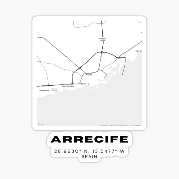 Vista previa del artículo con la obra «Mapa de Arrecife – Arte mural minimalista de Lanzarote», diseñado y vendido por RM-Journey.