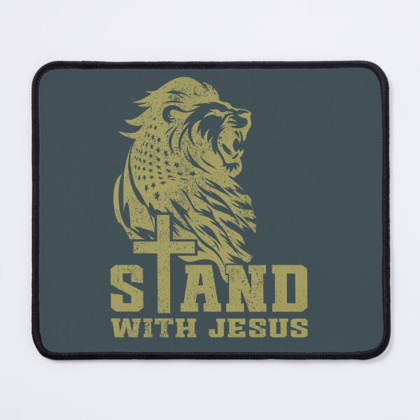 Item preview, STAND WITH JESUS AMERICAN FLAG LION designed and sold by FlutteringWings.