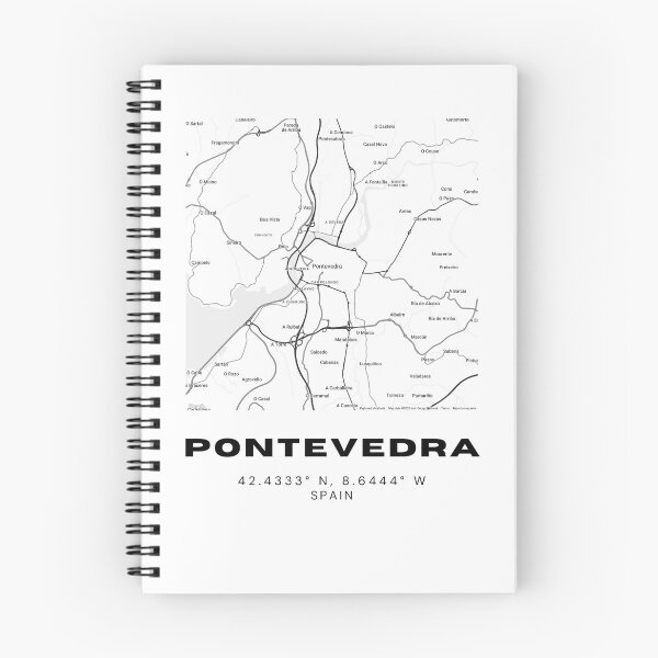 Item preview, Pontevedra Map Print – Black & White Minimalist Design designed and sold by RM-Journey.