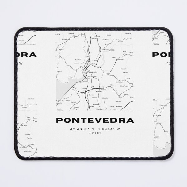 Item preview, Pontevedra Map Print – Black & White Minimalist Design designed and sold by RM-Journey.