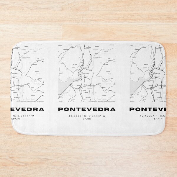 Item preview, Pontevedra Map Print – Black & White Minimalist Design designed and sold by RM-Journey.