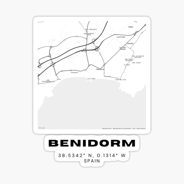 Item preview, Benidorm Spain City Map – Black & White Minimalist Poster designed and sold by RM-Journey.