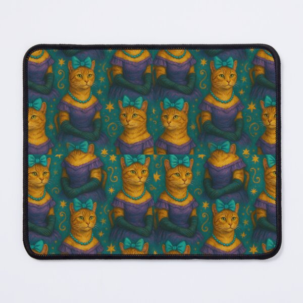 Item preview, Fancy Cats in Purple Starry Pattern designed and sold by ArtframeAnimals.
