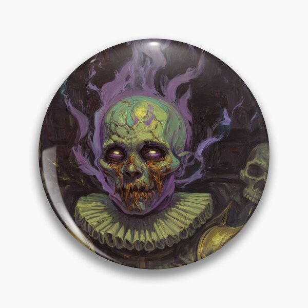 Item preview, The Flaming undead Knight fantasy horror haunted house portrait art designed and sold by Vintage Designs +.