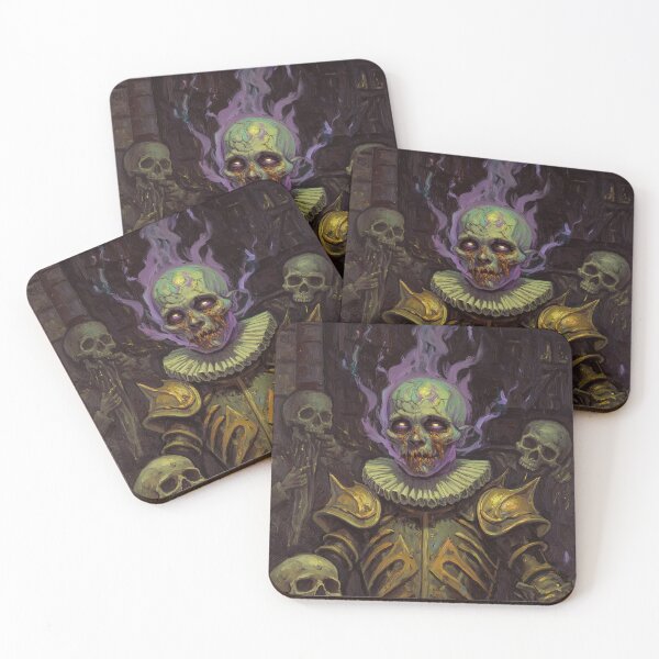 Item preview, The Flaming undead Knight fantasy horror haunted house portrait art designed and sold by Vintage Designs +.