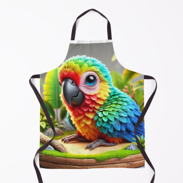 Item preview, Baby Rainbow Macaw Resting in the Jungle – Adorable Illustration designed and sold by FusiTink.