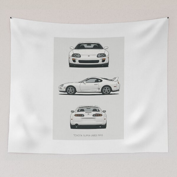 Item preview, 1993 Toyota Supra MK4 A80 Line Art – JDM Legend Minimalist Car Illustration designed and sold by TheArtOfCar.