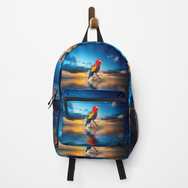 Item preview, Big Colored parrot on neon blue water designed and sold by Design your dreams.