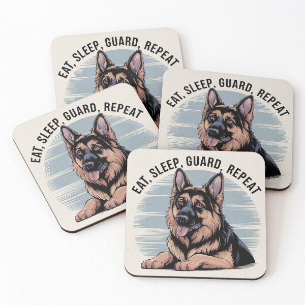 Item preview, German Shepherd - "Eat, Sleep, Guard, Repeat" designed and sold by PawsToClaws.