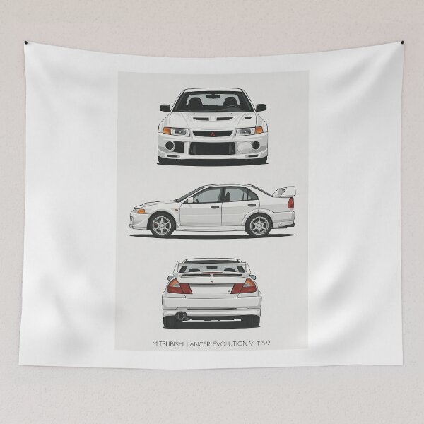 Item preview, 1999 Mitsubishi Lancer Evolution VI – Minimalist JDM Evo 6 Blueprint  designed and sold by TheArtOfCar.