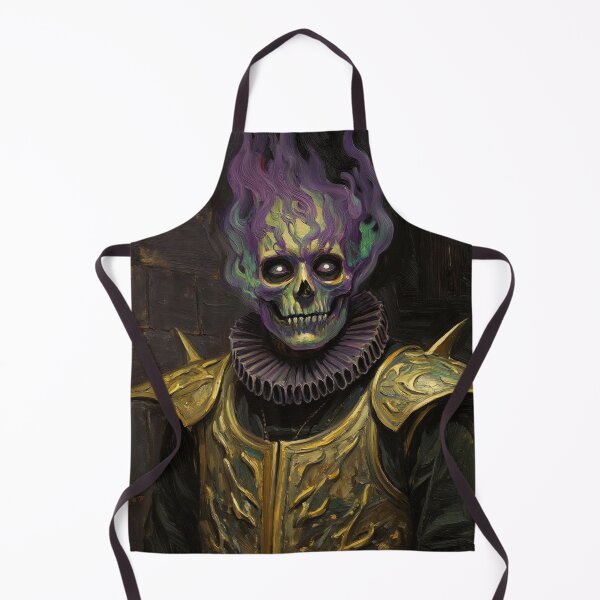 Item preview, The Flaming undead Knight fantasy horror haunted house portrait art designed and sold by Vintage Designs +.
