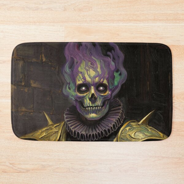 Item preview, The Flaming undead Knight fantasy horror haunted house portrait art designed and sold by Vintage Designs +.
