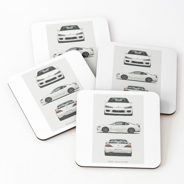 Item preview, 1999 Nissan Silvia S15 White – JDM Minimalist Blueprint Car Art designed and sold by TheArtOfCar.