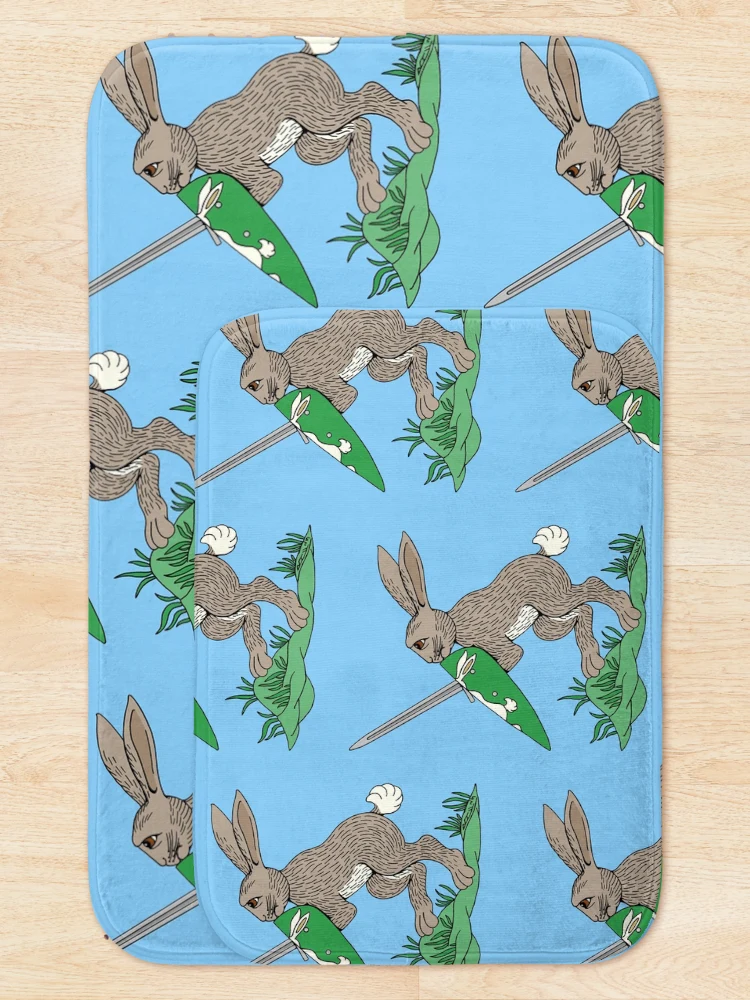 Thumbnail 5 of 6, Bath Mat, Medieval Warrior Rabbit designed and sold by Azure Lion Productions.