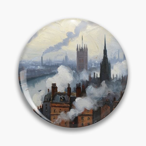 Item preview, Victorian Era London with steam and industrial elements after JMW TUrner designed and sold by Vintage Designs +.