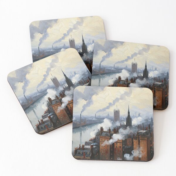 Item preview, Victorian Era London with steam and industrial elements after JMW TUrner designed and sold by Vintage Designs +.