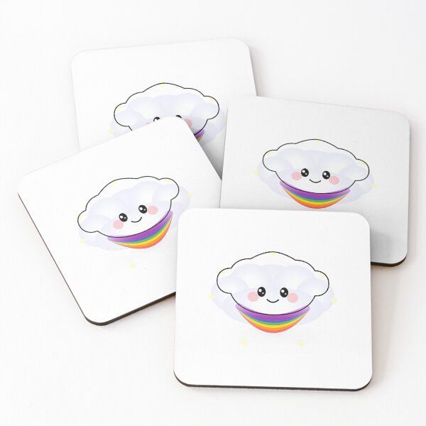 Item preview, Happy Kawaii Cloud with Rainbow - Cute Weather Sticker designed and sold by Arts-R-Us.