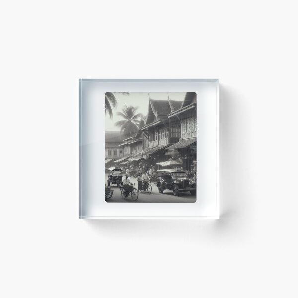 Item preview, 1930s Bangkok City Scene – AI Artwork of a Crowded Urban Atmosphere for Clothing and Accessories for City Lovers designed and sold by knalpot-design.