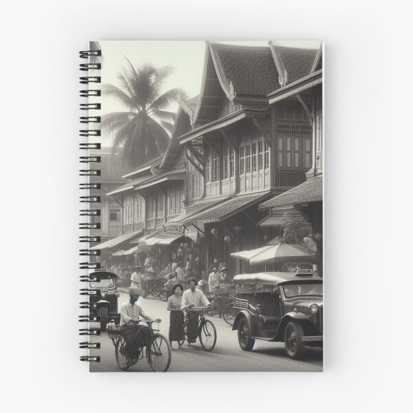 Item preview, 1930s Bangkok City Scene – AI Artwork of a Crowded Urban Atmosphere for Clothing and Accessories for City Lovers designed and sold by knalpot-design.
