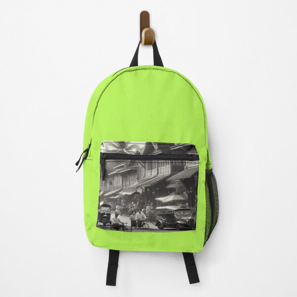 Item preview, 1930s Bangkok City Scene – AI Artwork of a Crowded Urban Atmosphere for Clothing and Accessories for City Lovers designed and sold by knalpot-design.