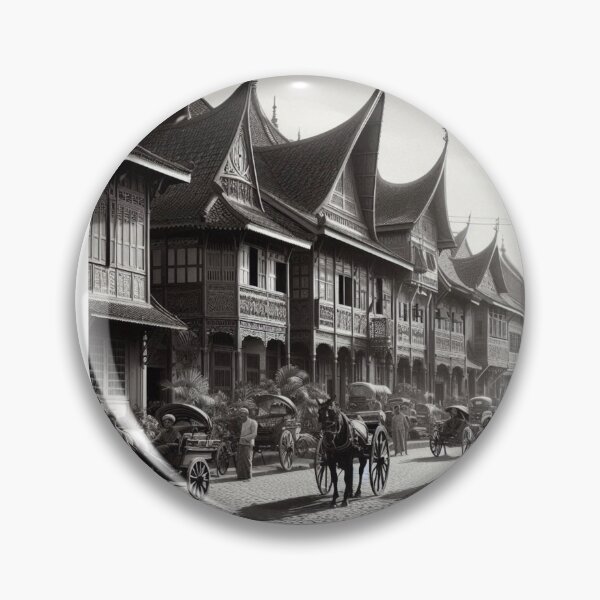 Item preview, 1930s Padang City – AI Black and White Artwork of a Crowded Urban Scene for Clothing and Accessories for City Lovers designed and sold by knalpot-design.