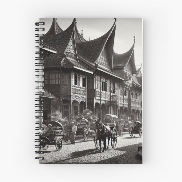 Item preview, 1930s Padang City – AI Black and White Artwork of a Crowded Urban Scene for Clothing and Accessories for City Lovers designed and sold by knalpot-design.