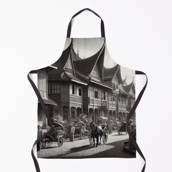 Item preview, 1930s Padang City – AI Black and White Artwork of a Crowded Urban Scene for Clothing and Accessories for City Lovers designed and sold by knalpot-design.