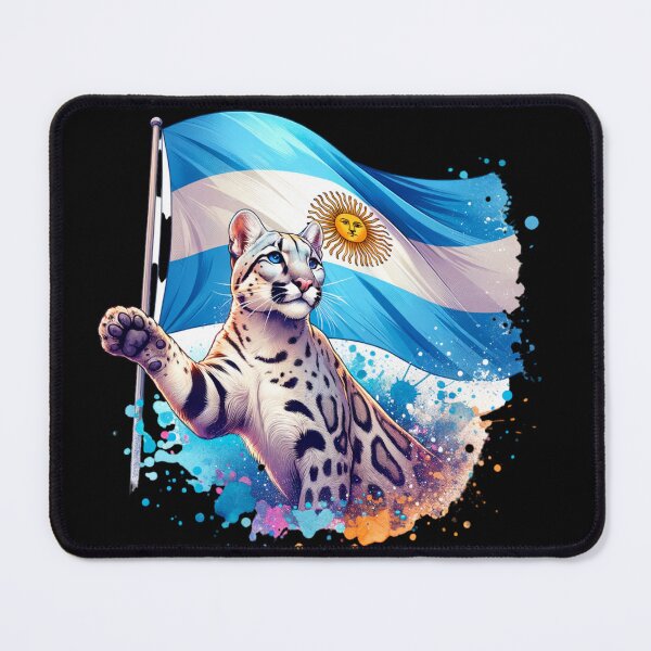 Item preview, Argentina Art Print – Ocelot in front of national flag | Animal & Country Design designed and sold by KolbaVison.