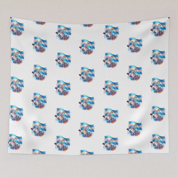 Item preview, Argentina Art Print – Ocelot in front of national flag | Animal & Country Design designed and sold by KolbaVison.