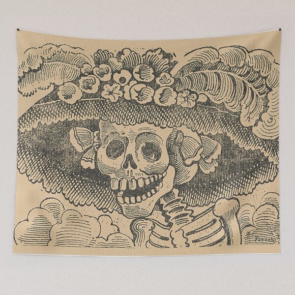 Item preview, La Calavera Catrina - Day of the Dead Dapper Skull Art designed and sold by Secretorum.