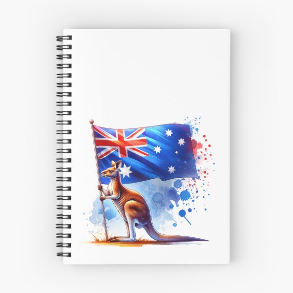Item preview, Australia Art Print – Kangaroo in front of national flag | Animal & Country Design designed and sold by KolbaVison.