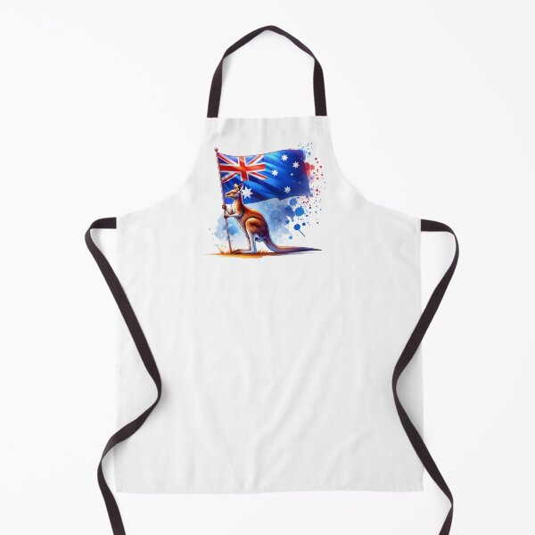 Item preview, Australia Art Print – Kangaroo in front of national flag | Animal & Country Design designed and sold by KolbaVison.