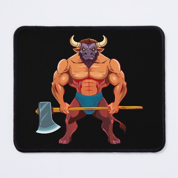 Item preview, Minotaur with a big axe from greek mythology, angry bull, Minotaur the Mythical Ancient Creature, Fantastic mythological creature, Ancient Greek monster Minotaur, Half man half bull designed and sold by Danler.