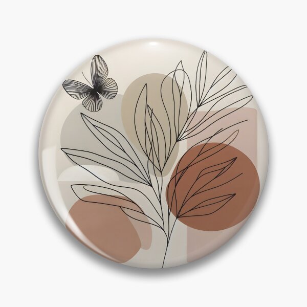 Item preview, Butterfly & Bush – Minimalist Lineart on Earthy Pastels designed and sold by EmeraldeaArt.