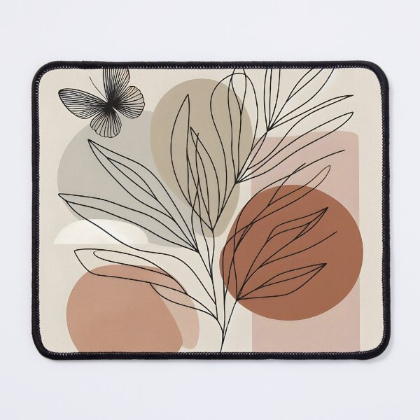 Item preview, Butterfly & Bush – Minimalist Lineart on Earthy Pastels designed and sold by EmeraldeaArt.