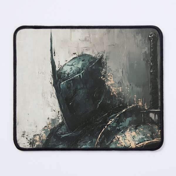 Item preview, Green Knight Gothic Moody Abstract Medieval Oil Painting  | Fantasy Art designed and sold by JoBella-Designs.