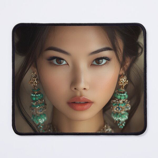 Item preview, Elegant Woman in Ornate Jewelry and Turquoise Dress designed and sold by Artessie.