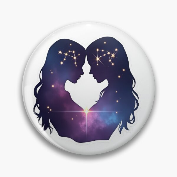 Item preview, Gemini Zodiac Twins – Galaxy Constellation Silhouette designed and sold by Pixel  Playground.