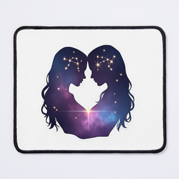 Item preview, Gemini Zodiac Twins – Galaxy Constellation Silhouette designed and sold by Pixel  Playground.