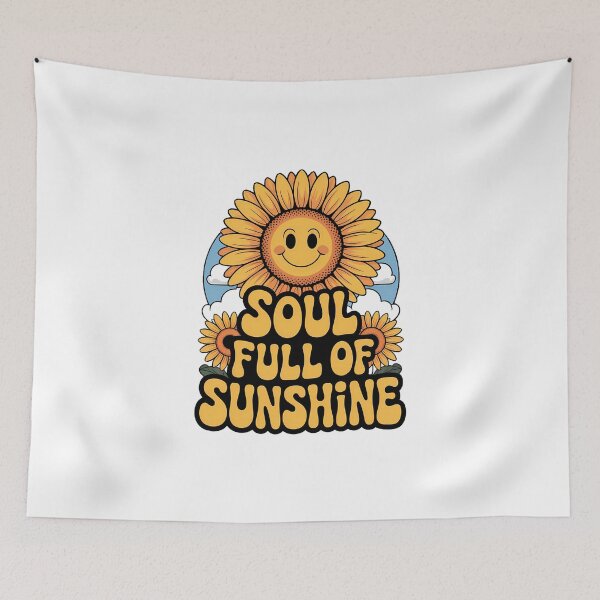 Item preview, Soul Full of Sunshine – Smiling Sunflower Positive Vibes Design designed and sold by ThatBBStore.