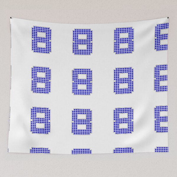 Item preview, Number 8 - Blue Pixel Block Character designed and sold by PixelGlyphs.