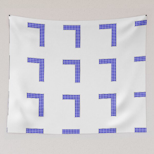 Item preview, Number 7 - Blue Pixel Block Character designed and sold by PixelGlyphs.